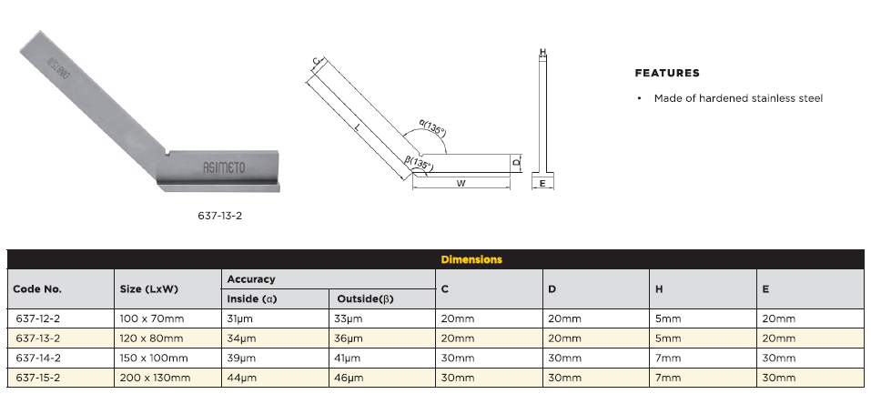 مشخصات گونیا صنعتی 135 درجه